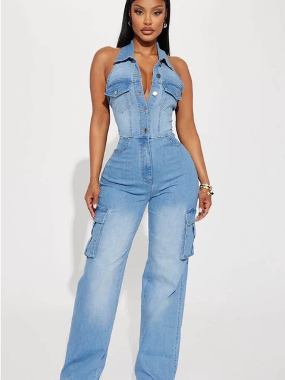 Fashion Nova Madelaine Denim Jumpsuit
